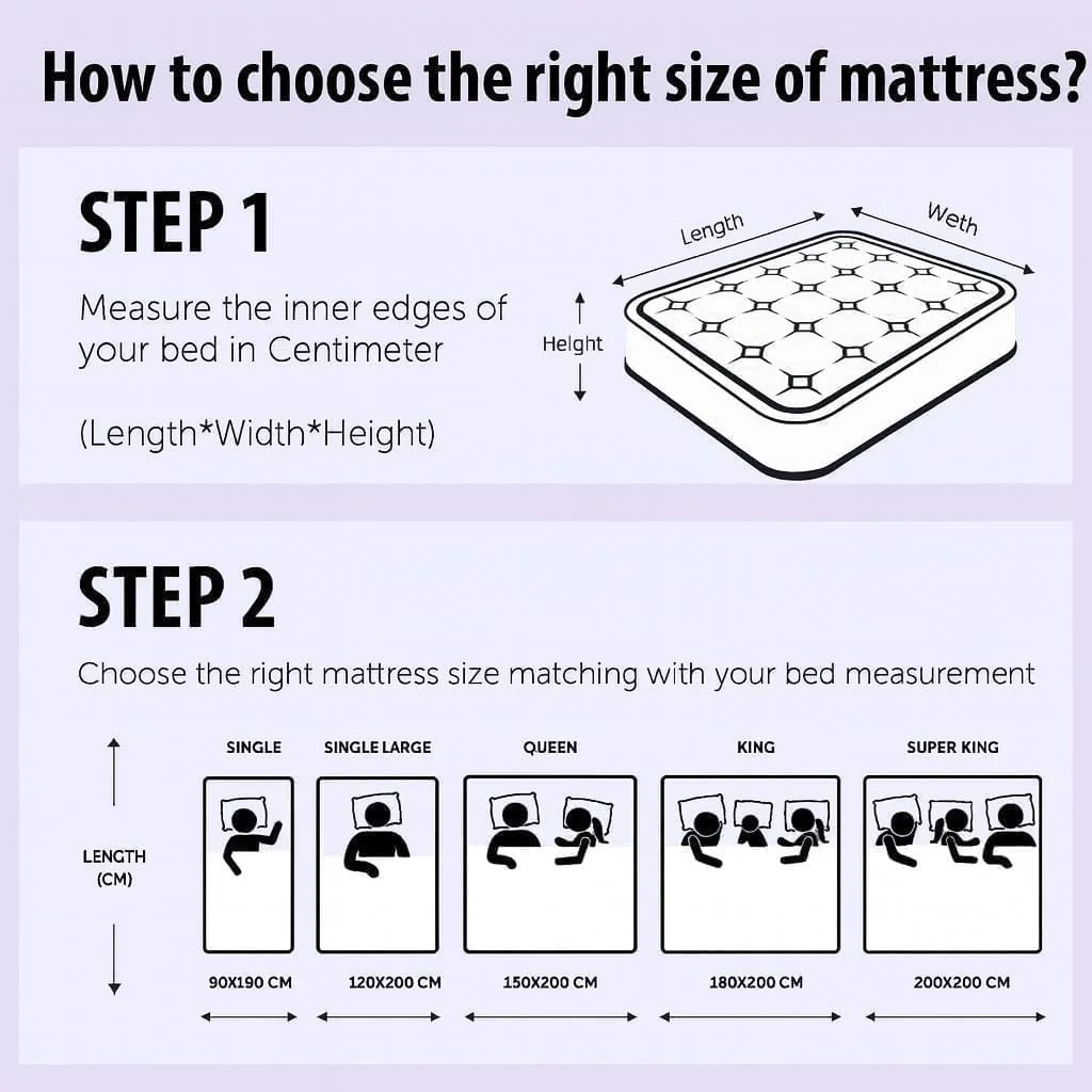 تشک فنری مترزا با لایه مموری فوم - راحتی لوکس، فنر بونل، فوم با چگالی بالا، پارچه تنفسی - دوام طولانی مدت (کینگ - 180 x 210 سانتی متر)