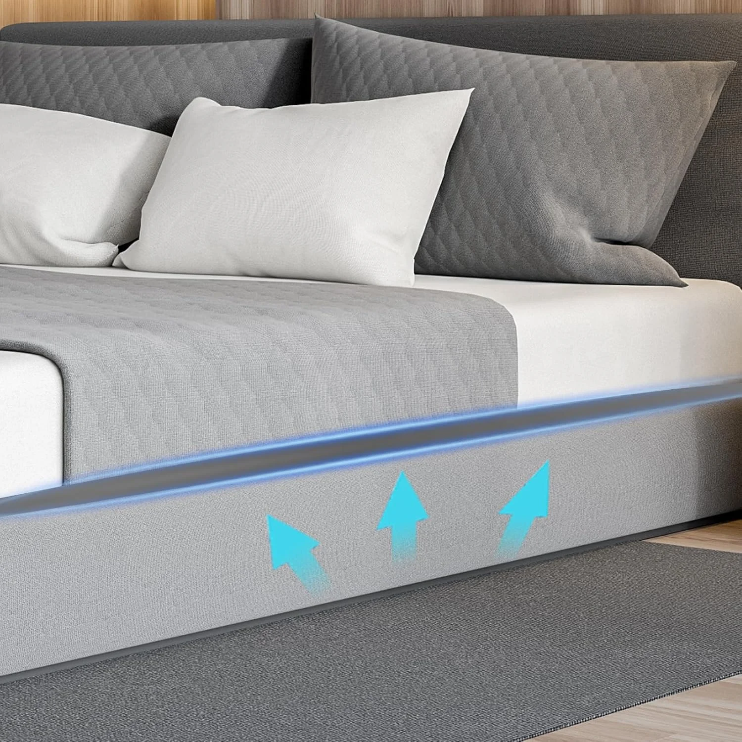 تخته پشتیبان تشک بسیار ضخیم 3 اینچی، تخته پشتیبان تشک با چگالی بالا به طول 47 اینچ، پد فوم حافظه دار برای رفع فرورفتگی تخت، محکم، پشتیبانی، ثبات - 47x35x3 اینچ