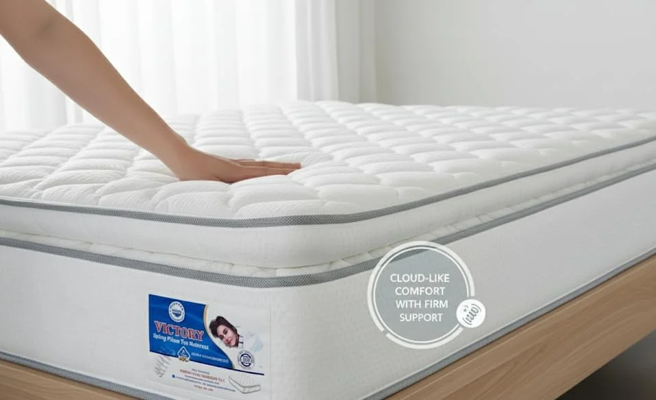 تشک فنری مترزا با لایه مموری فوم - راحتی لوکس، فنر بونل، فوم با چگالی بالا، پارچه تنفسی - دوام طولانی مدت (کینگ - 180 x 210 سانتی متر)