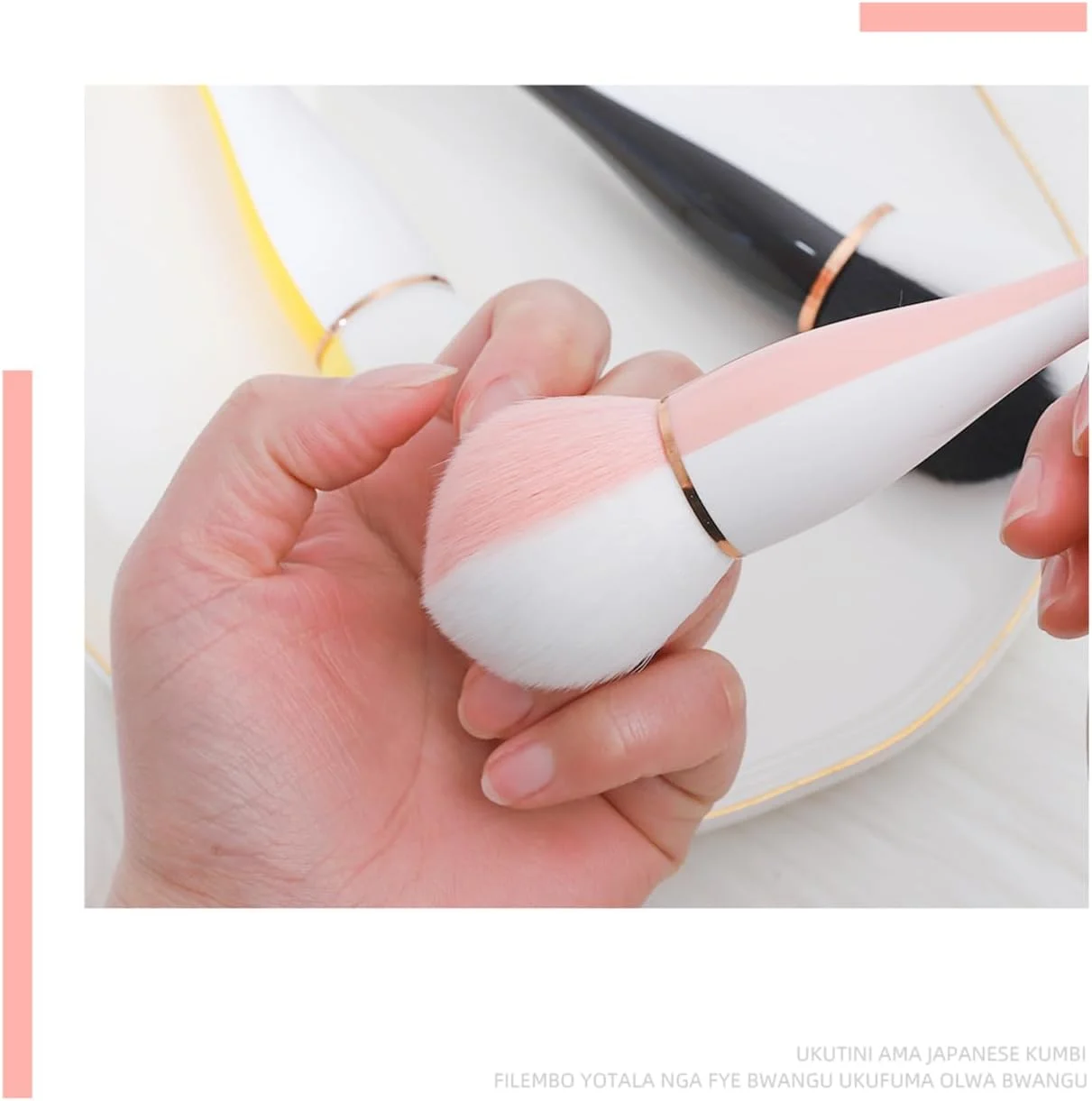 برس نرم پاک کننده گرد و غبار طراحی ناخن لابیموس برای برس های پودر اکریلیک و آرایشی (صورتی، مشکی، زرد)