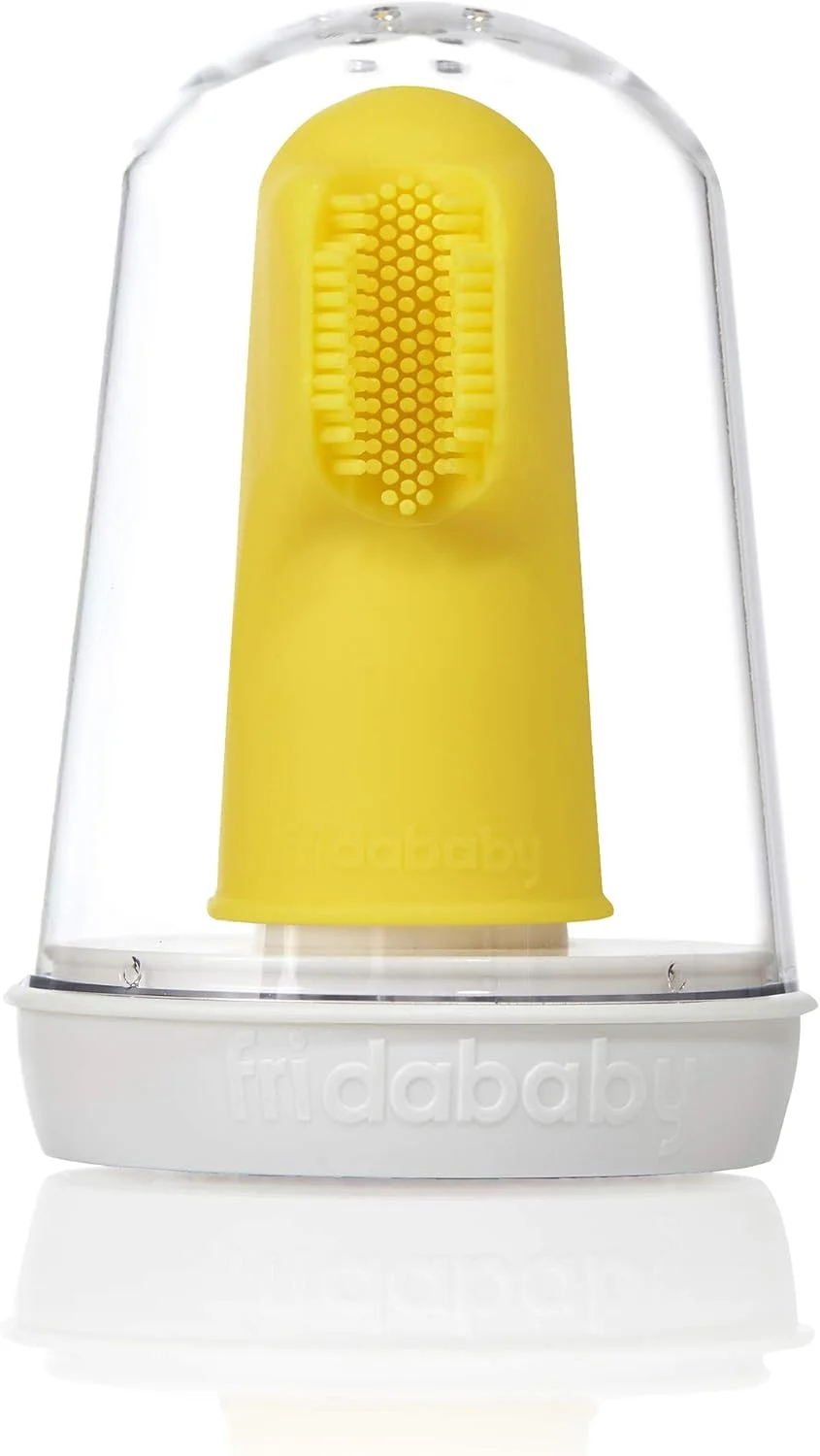 مسواک انگشتی فريدا بيبي SmileFrida، اولین مسواک کودک، 3 ماه به بالا، برس های سه زاویه، برس های نرم، مسواک + جعبه نگهداری