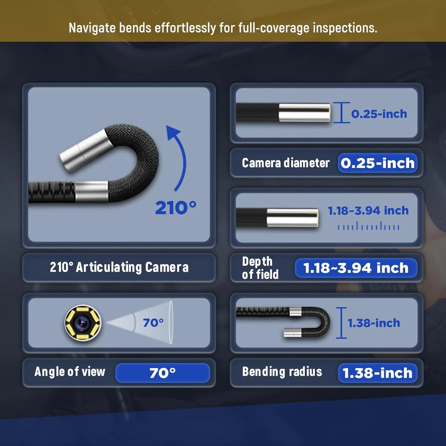 دوربین آندوسکوپی AUTOOL با نور، دوربین بازرسی آندوسکوپی دو طرفه 210 درجه، لنز فرمان 6.45 میلیمتری، 6 چراغ LED، آندوسکوپ ویدیویی HD 1080P سازگار با تلفنهای Android و iOS با کابل 3 فوتی دوربین آندوسکوپی AUTOOL با نور، دوربین بازرسی آندوسکوپی دو طرفه 210 درجه، لنز فرمان 6.45 میلیمتری، 6 چراغ LED، آندوسکوپ ویدیویی HD 1080P سازگار با تلفنهای Android و iOS با کابل 3 فوتی