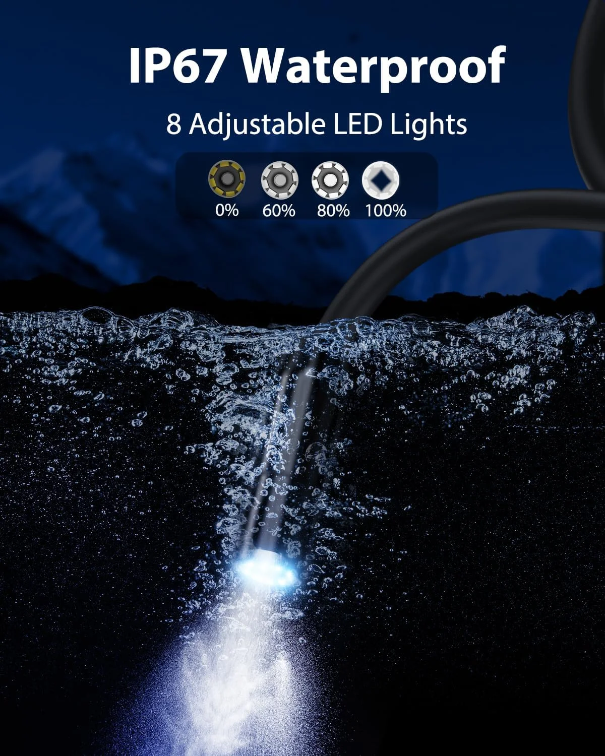 دوربین آندوسکوپی AOPICK با نور، صفحه نمایش 4.3 اینچی IPS، کابل نیمه سخت 10 متری، ضد آب IP67، کیفیت 1080P HD، اتصال USB-C دوربین آندوسکوپی AOPICK با نور، صفحه نمایش 4.3 اینچی IPS، کابل نیمه سخت 10 متری، ضد آب IP67، کیفیت 1080P HD، اتصال USB-C