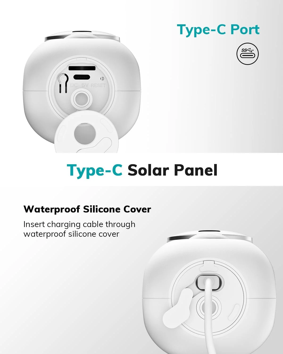 پنل خورشیدی 3 وات ZUMIMALL برای دوربین امنیتی بی سیم فضای باز، پنل خورشیدی ضد آب IP66 با کابل Type C 10 فوتی، مناسب برای همه دوربین های امنیتی (درگاه Type C) پنل خورشیدی 3 وات ZUMIMALL برای دوربین امنیتی بی سیم فضای باز، پنل خورشیدی ضد آب IP66 با کابل Type C 10 فوتی، مناسب برای همه دوربین های امنیتی (درگاه Type C)