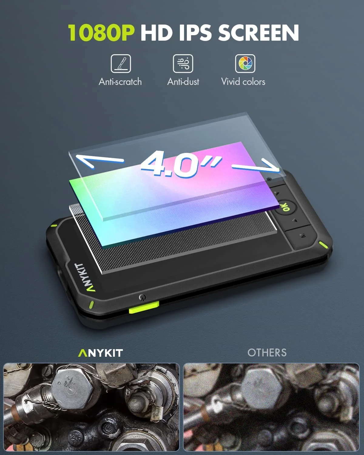 دوربین بازرسی آندوسکوپی دو لنز Anykit، دوربین آندوسکوپی 7.9 میلی متری با صفحه نمایش 4.0 اینچی IPS، دوربین فاضلاب با 8+1 چراغ LED قابل تنظیم، دوربین مار ضد آب IP67، کابل نیمه سخت 16.5 فوتی، کارت 32 گیگابایتی دوربین بازرسی آندوسکوپی دو لنز Anykit، دوربین آندوسکوپی 7.9 میلی متری با صفحه نمایش 4.0 اینچی IPS، دوربین فاضلاب با 8+1 چراغ LED قابل تنظیم، دوربین مار ضد آب IP67، کابل نیمه سخت 16.5 فوتی، کارت 32 گیگابایتی