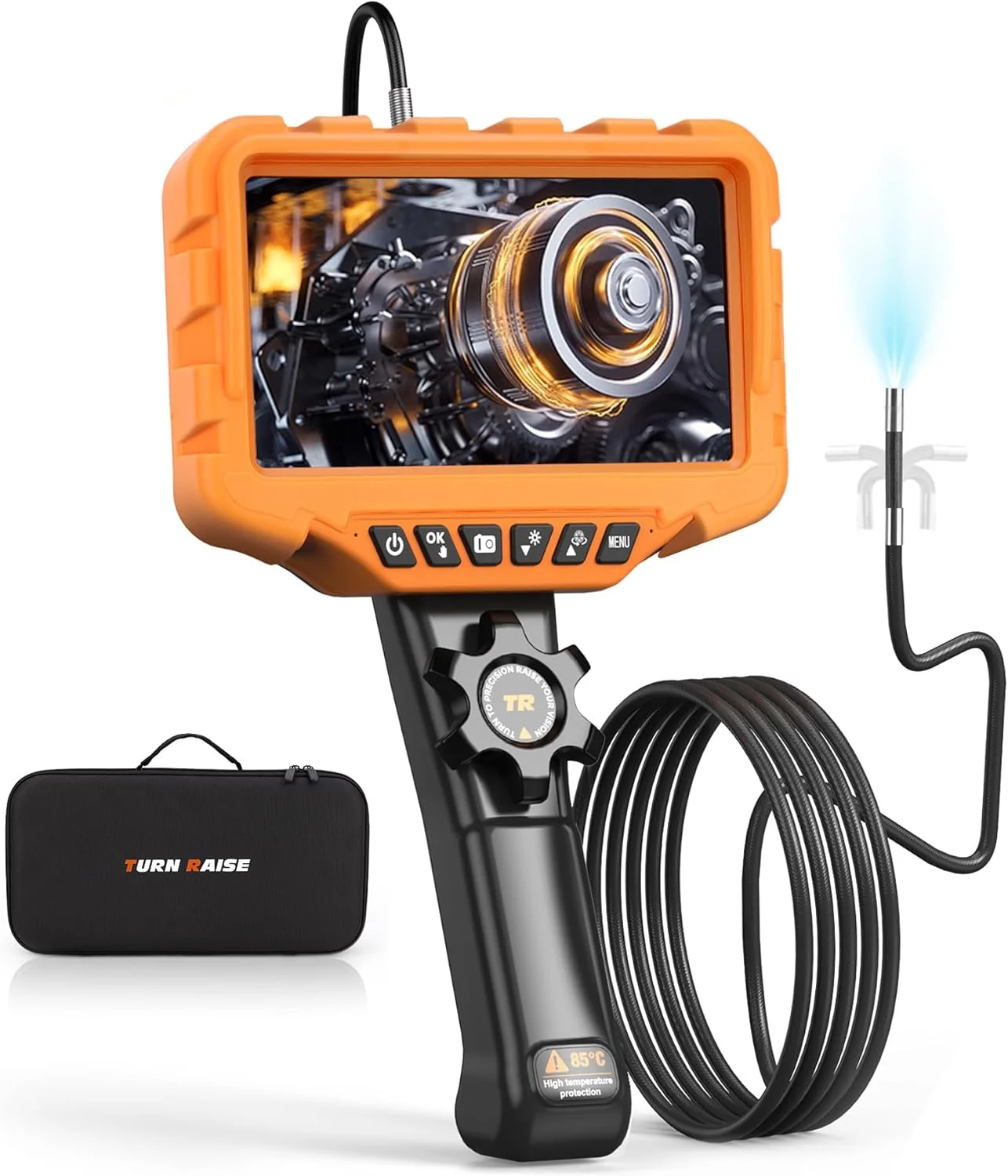 دوربین آندوسکوپی مفصلی دو طرفه 210 درجه، دوربین بازرسی آندوسکوپی IPS 7 اینچی، پروب مفصلی باریک 6.2 میلی متری، دوربین مار انعطاف پذیر با نور برای بازرسی لوله دیواری خودرو - کابل 5.3 فوت دوربین آندوسکوپی مفصلی دو طرفه 210 درجه، دوربین بازرسی آندوسکوپی IPS 7 اینچی، پروب مفصلی باریک 6.2 میلی متری، دوربین مار انعطاف پذیر با نور برای بازرسی لوله دیواری خودرو - کابل 5.3 فوت