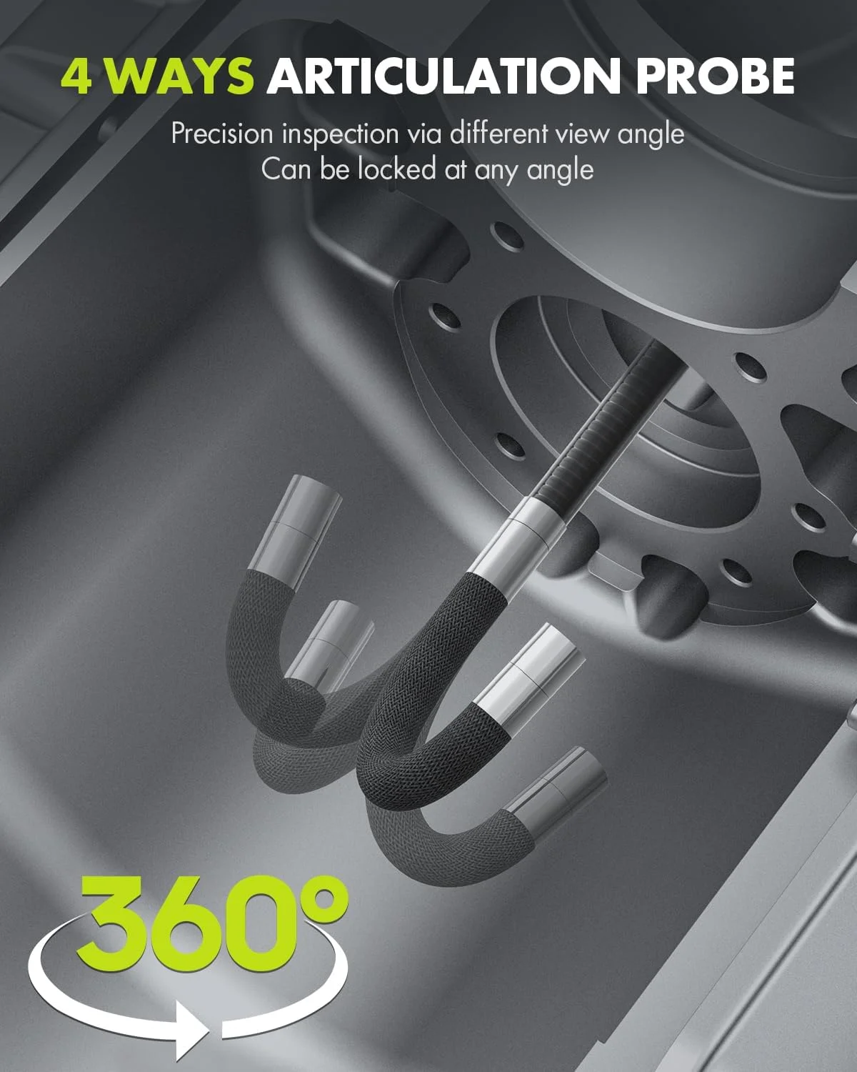 اندوسکوپ مفصلی دو طرفه Anykit، اندوسکوپ صنعتی 2 مگاپیکسلی، دوربین بازرسی صفحه نمایش 5 اینچی IPS با 8 LED قابل تنظیم، دوربین ماری ضد آب IP67 با کابل نیمه سخت 3.3 فوتی اندوسکوپ مفصلی دو طرفه Anykit، اندوسکوپ صنعتی 2 مگاپیکسلی، دوربین بازرسی صفحه نمایش 5 اینچی IPS با 8 LED قابل تنظیم، دوربین ماری ضد آب IP67 با کابل نیمه سخت 3.3 فوتی