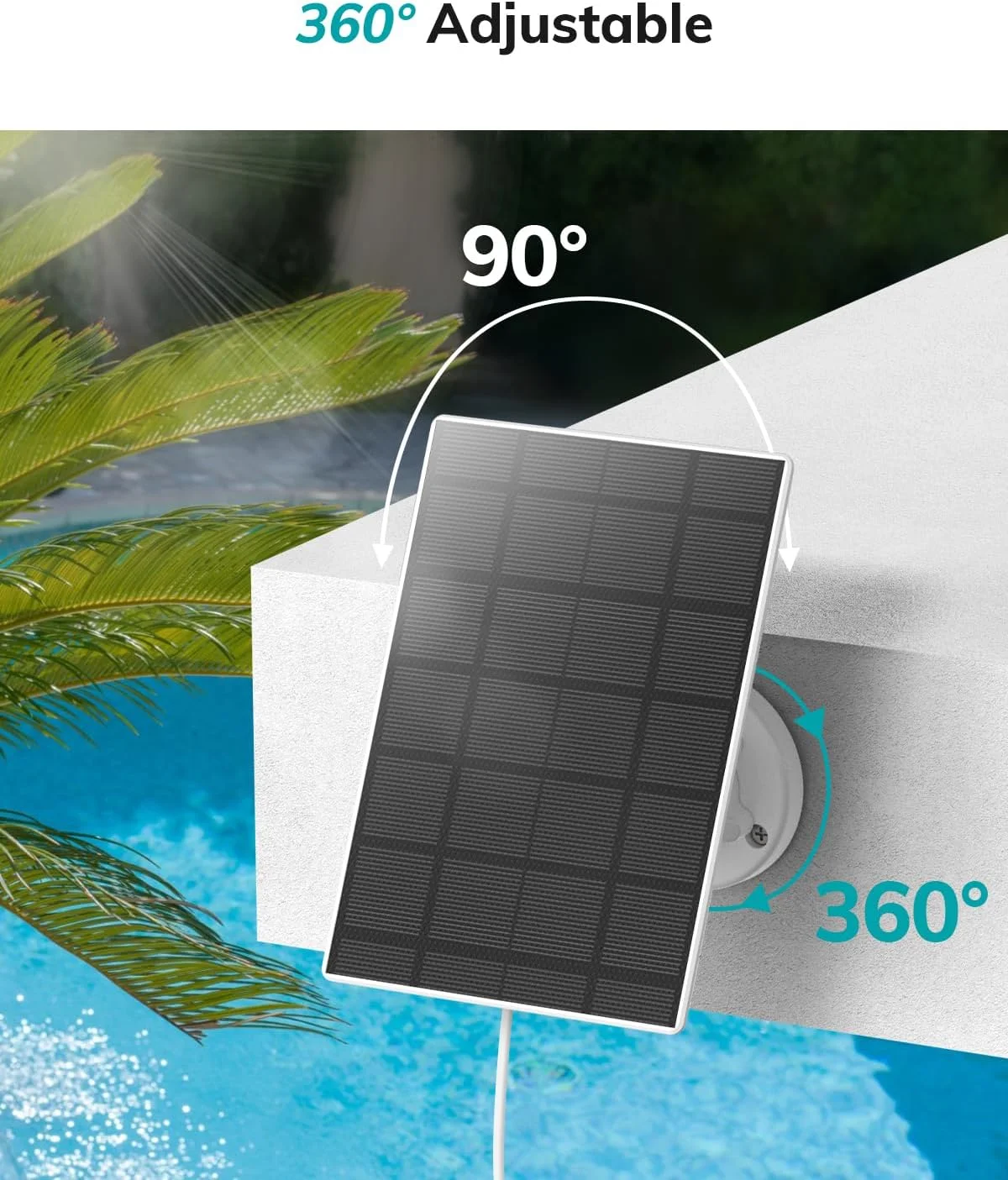 پنل خورشیدی 3 وات ZUMIMALL برای دوربین امنیتی بی سیم فضای باز، پنل خورشیدی ضد آب IP66 با کابل Type C 10 فوتی، مناسب برای همه دوربین های امنیتی (درگاه Type C) پنل خورشیدی 3 وات ZUMIMALL برای دوربین امنیتی بی سیم فضای باز، پنل خورشیدی ضد آب IP66 با کابل Type C 10 فوتی، مناسب برای همه دوربین های امنیتی (درگاه Type C)