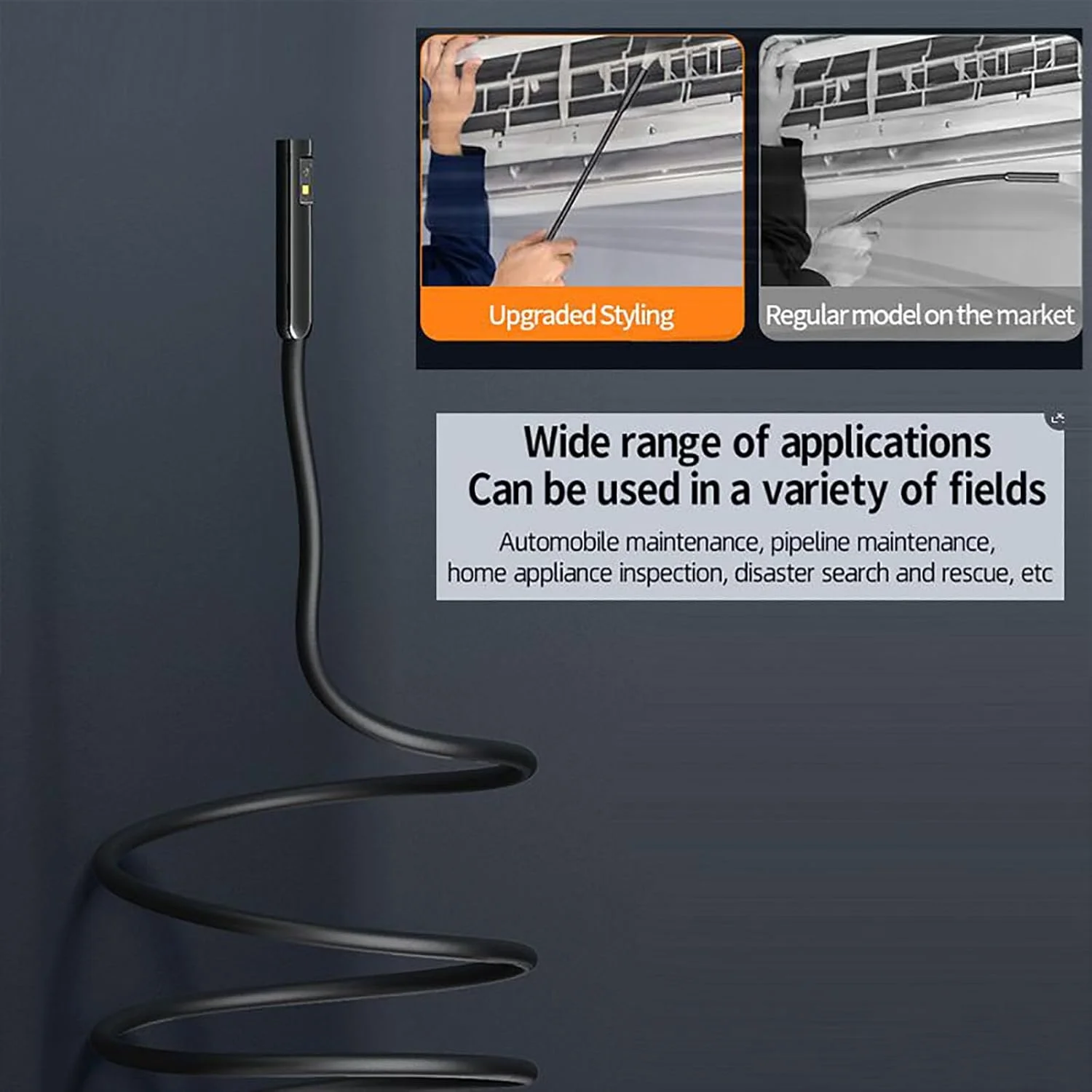 دوربین آندوسکوپی دو لنز HD 1920 - آندوسکوپ بازرسی با دوربین های جانبی و جلو، 8 LED، کابل 5 متری 8 میلی متری ضد آب IP67 برای IOS و اندروید، بدون نیاز به وای فای دوربین آندوسکوپی دو لنز HD 1920 - آندوسکوپ بازرسی با دوربین های جانبی و جلو، 8 LED، کابل 5 متری 8 میلی متری ضد آب IP67 برای IOS و اندروید، بدون نیاز به وای فای