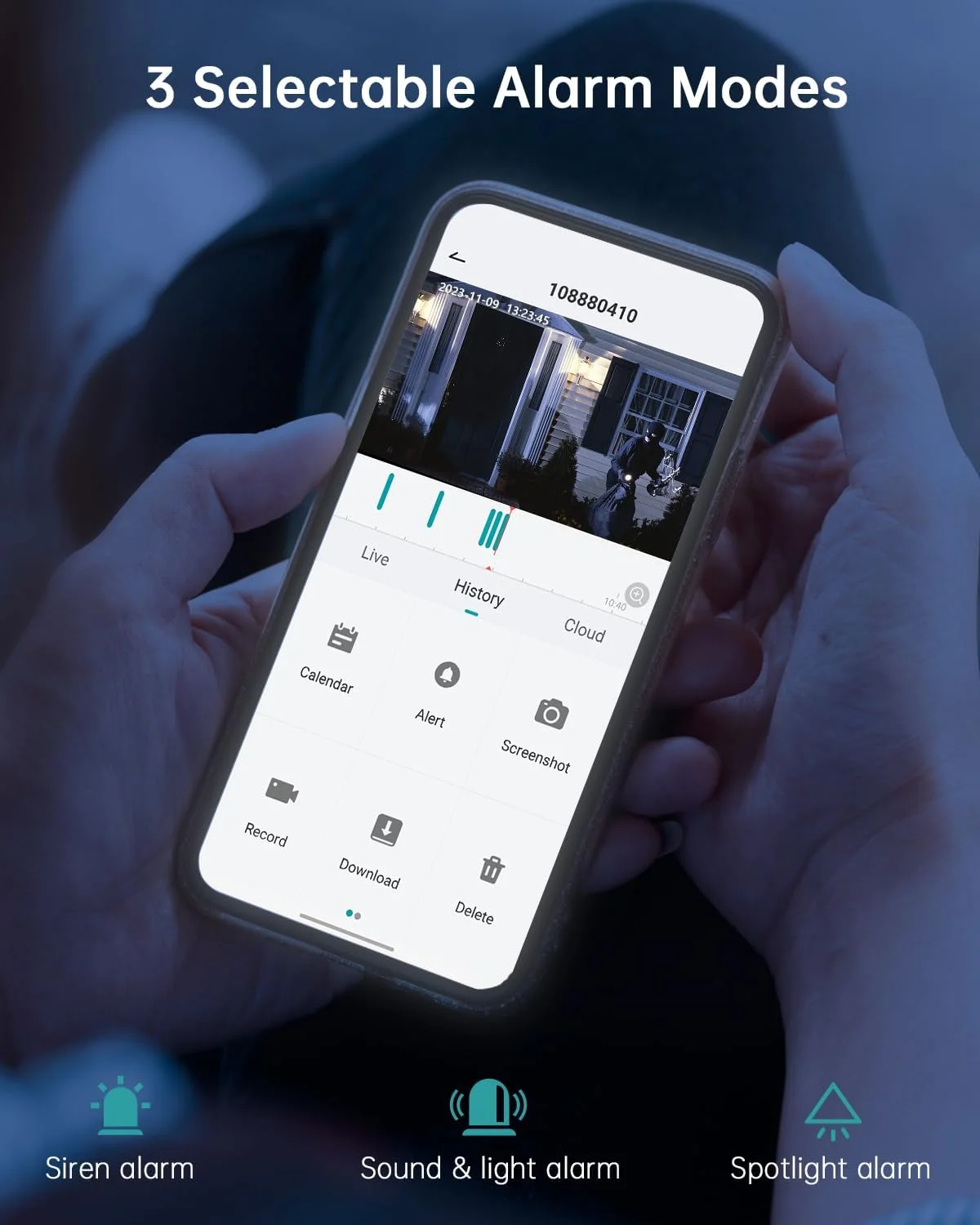 دوربین های امنیتی بی سیم ZUMIMALL برای فضای باز، دوربین بی سیم 2K 360 درجه PTZ برای فضای باز، دوربین های امنیتی خورشیدی برای خانه، نورافکن و آژیر/2.4G WiFi/دید در شب رنگی 3MP/مکالمه دو طرفه/تشخیص PIR/SD/Cloud