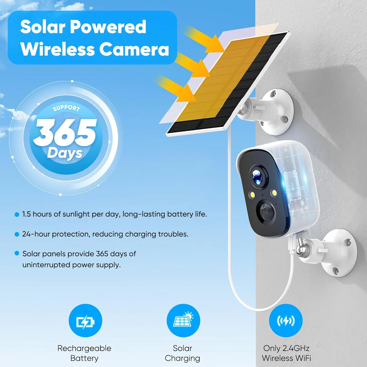 دوربین های امنیتی بی سیم بیرونی Sofiwaa، دوربین دید در شب رنگی 2K با باتری، تشخیص حرکت PIR، ضد آب IP66، فضای ذخیره سازی ابری/Mic-SD، هشدار فوری، وای فای 2.4 گیگاهرتز، دوربین خورشیدی برای خانه دوربین های امنیتی بی سیم بیرونی Sofiwaa، دوربین دید در شب رنگی 2K با باتری، تشخیص حرکت PIR، ضد آب IP66، فضای ذخیره سازی ابری/Mic-SD، هشدار فوری، وای فای 2.4 گیگاهرتز، دوربین خورشیدی برای خانه