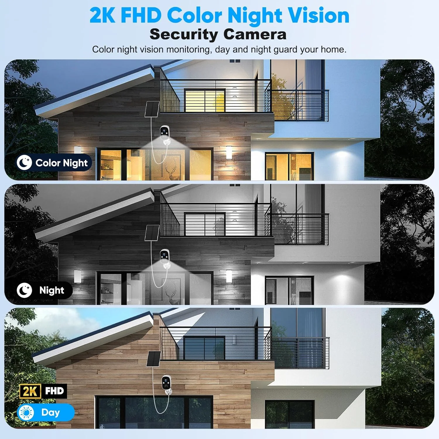 دوربین های امنیتی بی سیم بیرونی Sofiwaa، دوربین دید در شب رنگی 2K با باتری، تشخیص حرکت PIR، ضد آب IP66، فضای ذخیره سازی ابری/Mic-SD، هشدار فوری، وای فای 2.4 گیگاهرتز، دوربین خورشیدی برای خانه دوربین های امنیتی بی سیم بیرونی Sofiwaa، دوربین دید در شب رنگی 2K با باتری، تشخیص حرکت PIR، ضد آب IP66، فضای ذخیره سازی ابری/Mic-SD، هشدار فوری، وای فای 2.4 گیگاهرتز، دوربین خورشیدی برای خانه