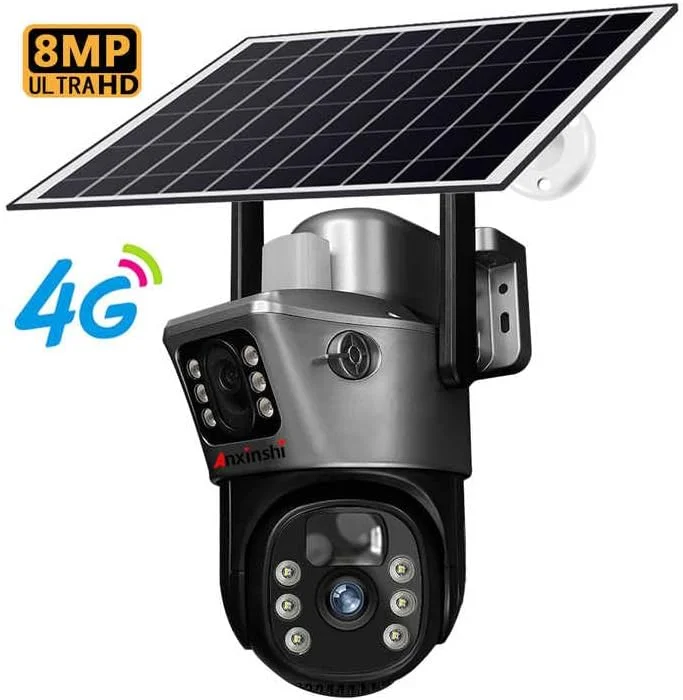 دوربین امنیتی خورشیدی با PTZ، دوربین وای فای فضای باز با چراغ های LED، با پنل خورشیدی تغذیه می شود، 1080P دوربین امنیتی خورشیدی با PTZ، دوربین وای فای فضای باز با چراغ های LED، با پنل خورشیدی تغذیه می شود، 1080P