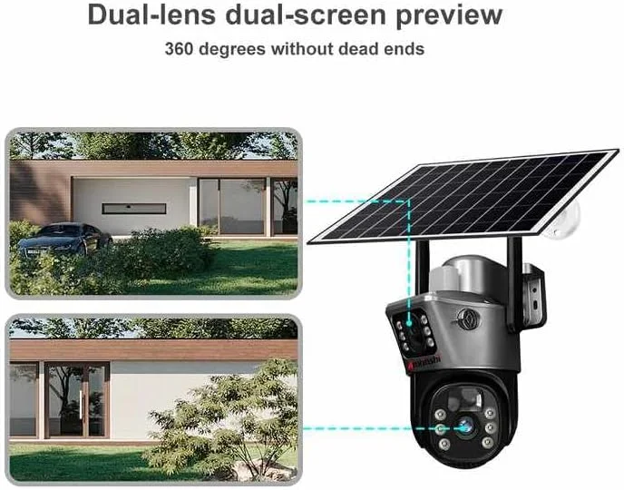دوربین امنیتی خورشیدی با PTZ، دوربین وای فای فضای باز با چراغ های LED، با پنل خورشیدی تغذیه می شود، 1080P دوربین امنیتی خورشیدی با PTZ، دوربین وای فای فضای باز با چراغ های LED، با پنل خورشیدی تغذیه می شود، 1080P
