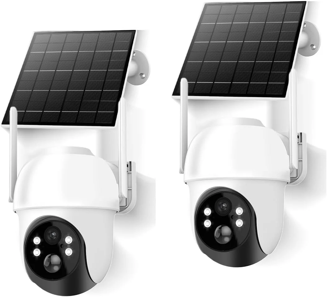 دوربین های امنیتی بی سیم فضای باز، دوربین بی سیم 2K 360 درجه PTZ، دوربین های امنیتی خورشیدی برای خانه، دید در شب رنگی/اسپیکر و آژیر 2 طرفه/WiFi 2.4G/4MP/Cloud (بسته 2 عددی دوربین 4MP) دوربین های امنیتی بی سیم فضای باز، دوربین بی سیم 2K 360 درجه PTZ، دوربین های امنیتی خورشیدی برای خانه، دید در شب رنگی/اسپیکر و آژیر 2 طرفه/WiFi 2.4G/4MP/Cloud (بسته 2 عددی دوربین 4MP)