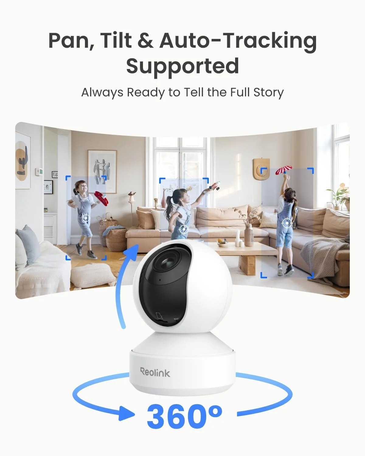 دوربین امنیتی 4K داخلی Reolink برای خانه، دوربین مداربسته بی سیم با قابلیت چرخش 360 درجه، ردیابی خودکار، تشخیص حرکت هوشمند و گریه نوزاد، صدای دو طرفه، دید در شب، وای فای 2.4 و 5 گیگاهرتز، زوم 3 برابر با برنامه، مدل E1 Zoom دوربین امنیتی 4K داخلی Reolink برای خانه، دوربین مداربسته بی سیم با قابلیت چرخش 360 درجه، ردیابی خودکار، تشخیص حرکت هوشمند و گریه نوزاد، صدای دو طرفه، دید در شب، وای فای 2.4 و 5 گیگاهرتز، زوم 3 برابر با برنامه، مدل E1 Zoom