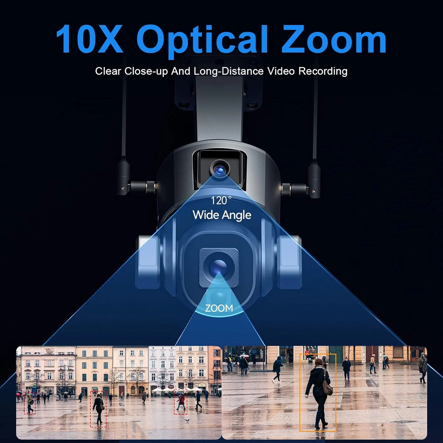 دوربین امنیتی خورشیدی 4K بی سیم فضای باز با وای فای 2.4G بی سیم، دید 360 درجه، دوربین امنیتی خورشیدی با تشخیص حرکت هوش مصنوعی، دید در شب مادون قرمز، زوم اپتیکال 10 برابر، کنترل PTZ، مکالمه 2 طرفه، IP66 دوربین امنیتی خورشیدی 4K بی سیم فضای باز با وای فای 2.4G بی سیم، دید 360 درجه، دوربین امنیتی خورشیدی با تشخیص حرکت هوش مصنوعی، دید در شب مادون قرمز، زوم اپتیکال 10 برابر، کنترل PTZ، مکالمه 2 طرفه، IP66