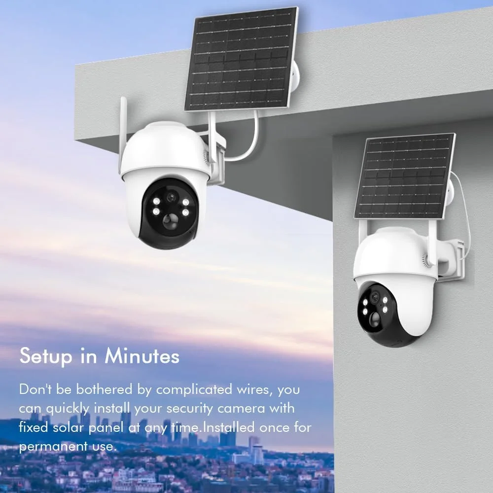 دوربین های امنیتی بی سیم فضای باز، دوربین بی سیم 2K 360 درجه PTZ، دوربین های امنیتی خورشیدی برای خانه، دید در شب رنگی/اسپیکر و آژیر 2 طرفه/WiFi 2.4G/4MP/Cloud (بسته 2 عددی دوربین 4MP) دوربین های امنیتی بی سیم فضای باز، دوربین بی سیم 2K 360 درجه PTZ، دوربین های امنیتی خورشیدی برای خانه، دید در شب رنگی/اسپیکر و آژیر 2 طرفه/WiFi 2.4G/4MP/Cloud (بسته 2 عددی دوربین 4MP)