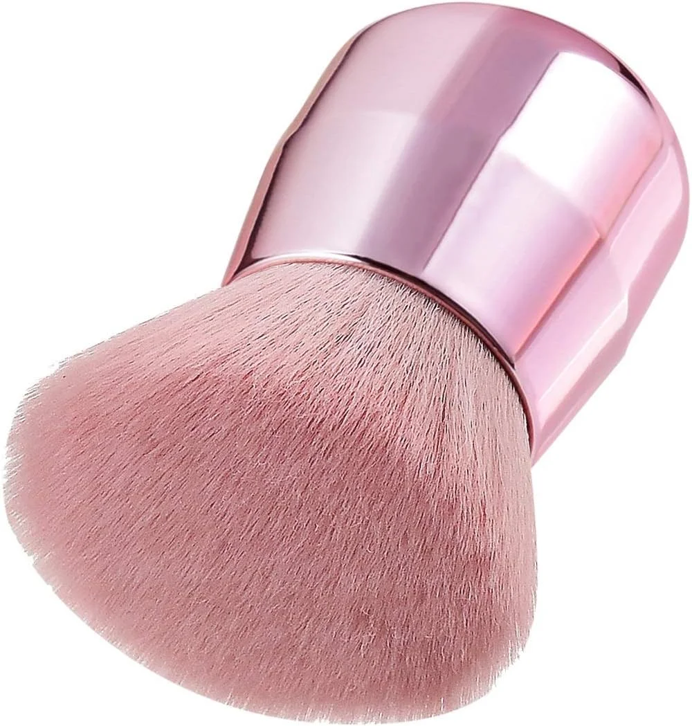 جینلیپ براش پودر کج صورتی، براش آرایشی قابل حمل، براش پودر محبوب، براش رژگونه، یک لود شده (رنگ: رزگلد)