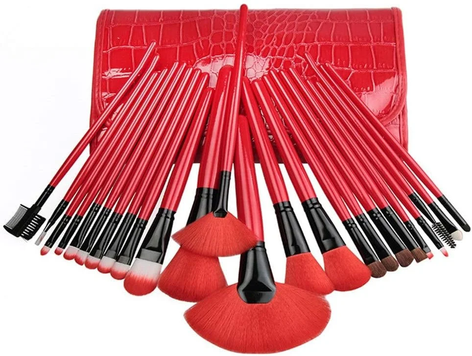 جینلیپ مجموعه ۲۴ عددی برس آرایشی برای ترکیب کرم پودر، رژگونه، کانسیلر و سایه چشم، مناسب مسافرت (رنگ: قرمز) جینلیپ مجموعه ۲۴ عددی برس آرایشی برای ترکیب کرم پودر، رژگونه، کانسیلر و سایه چشم، مناسب مسافرت (رنگ: قرمز)