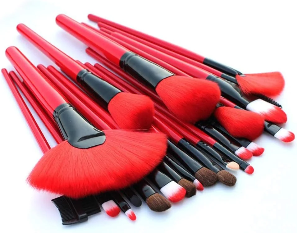 جینلیپ مجموعه ۲۴ عددی برس آرایشی برای ترکیب کرم پودر، رژگونه، کانسیلر و سایه چشم، مناسب مسافرت (رنگ: قرمز) جینلیپ مجموعه ۲۴ عددی برس آرایشی برای ترکیب کرم پودر، رژگونه، کانسیلر و سایه چشم، مناسب مسافرت (رنگ: قرمز)