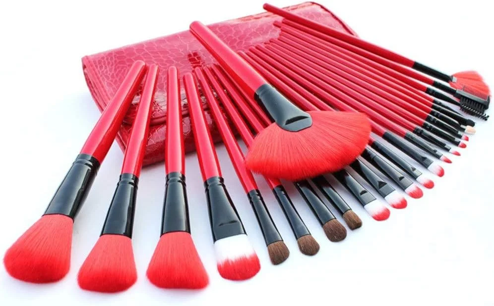 جینلیپ مجموعه ۲۴ عددی برس آرایشی برای ترکیب کرم پودر، رژگونه، کانسیلر و سایه چشم، مناسب مسافرت (رنگ: قرمز) جینلیپ مجموعه ۲۴ عددی برس آرایشی برای ترکیب کرم پودر، رژگونه، کانسیلر و سایه چشم، مناسب مسافرت (رنگ: قرمز)