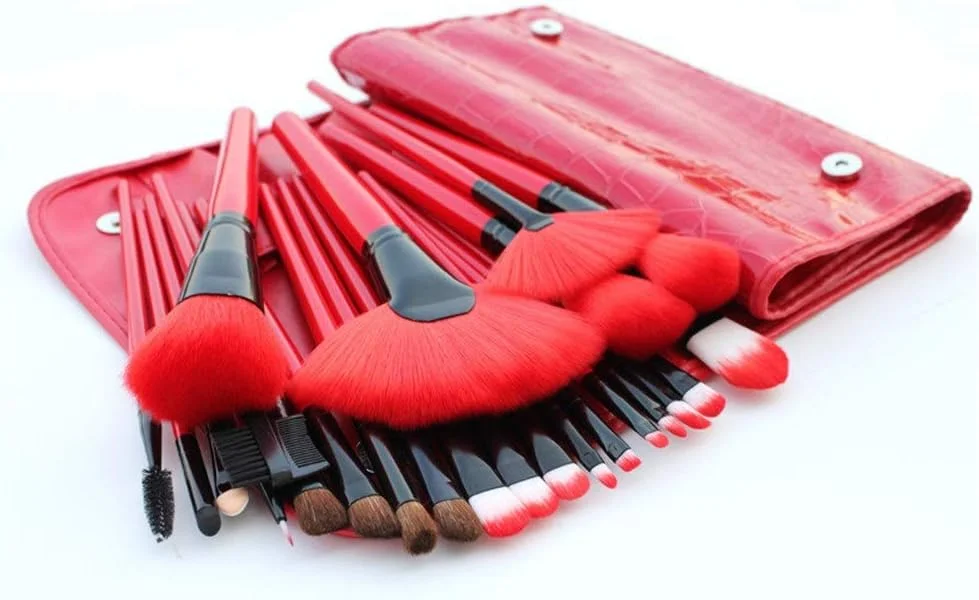 جینلیپ مجموعه ۲۴ عددی برس آرایشی برای ترکیب کرم پودر، رژگونه، کانسیلر و سایه چشم، مناسب مسافرت (رنگ: قرمز) جینلیپ مجموعه ۲۴ عددی برس آرایشی برای ترکیب کرم پودر، رژگونه، کانسیلر و سایه چشم، مناسب مسافرت (رنگ: قرمز)