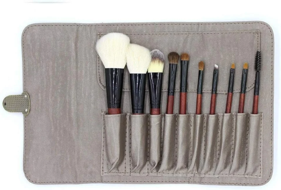 جینلیپ ست برس آرایشی حرفه ای شامل 10 عدد برس پشمی اشباع شده برای کرم پودر، سایه چشم، رژگونه و ابزار آرایش (رنگ: قرمز) جینلیپ ست برس آرایشی حرفه ای شامل 10 عدد برس پشمی اشباع شده برای کرم پودر، سایه چشم، رژگونه و ابزار آرایش (رنگ: قرمز)