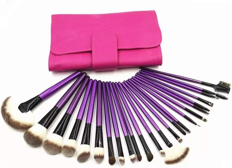 Jinlyp استفاده عالی از تزئینات متنوع، مجموعه 24 عددی برس آرایشی حرفه ای با آستین های محافظ برای جمع آوری نیازهای شما (رنگ: بنفش) Jinlyp استفاده عالی از تزئینات متنوع، مجموعه 24 عددی برس آرایشی حرفه ای با آستین های محافظ برای جمع آوری نیازهای شما (رنگ: بنفش)