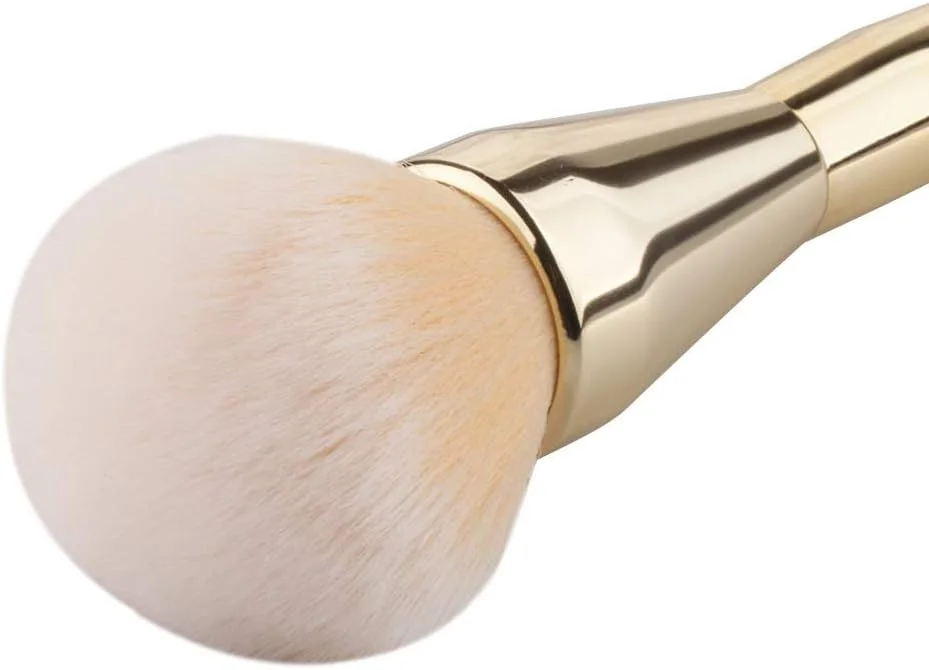 جینلیپ براش آرایشی کهربایی، براش پودر بیک، براش رژگونه، براش سایه چشم فیبری، 1 عدد (رنگ: طلایی)