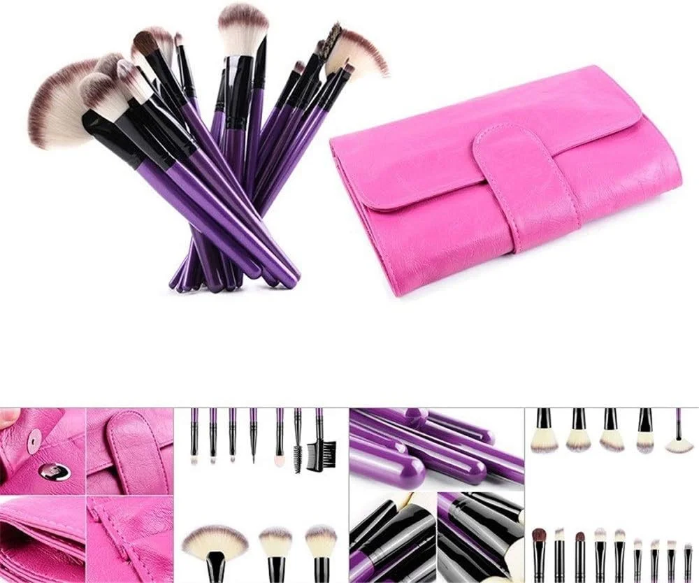 Jinlyp استفاده عالی از تزئینات متنوع، مجموعه 24 عددی برس آرایشی حرفه ای با آستین های محافظ برای جمع آوری نیازهای شما (رنگ: بنفش) Jinlyp استفاده عالی از تزئینات متنوع، مجموعه 24 عددی برس آرایشی حرفه ای با آستین های محافظ برای جمع آوری نیازهای شما (رنگ: بنفش)