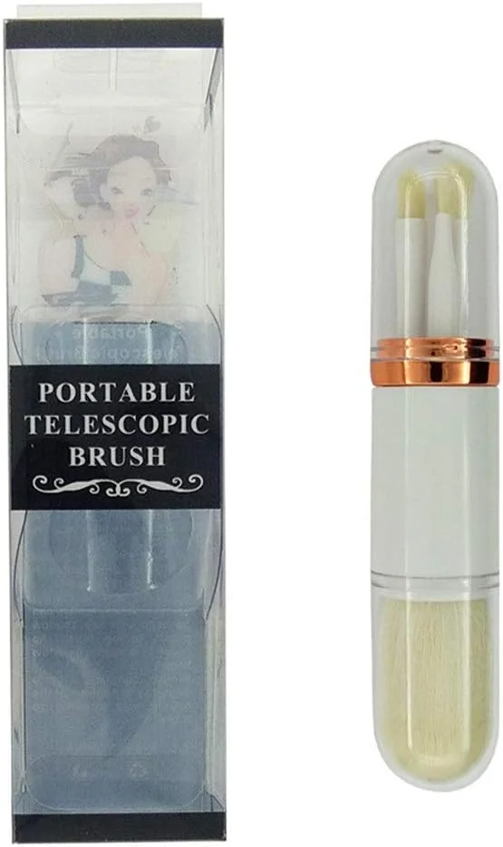 براش آرایشی 4 در 1 Jinlyp، قابل حمل با پوشش جمع شونده، برس پودر سبک دو سر، برس سایه چشم، ابزار آرایشی (رنگ: سفید) براش آرایشی 4 در 1 Jinlyp، قابل حمل با پوشش جمع شونده، برس پودر سبک دو سر، برس سایه چشم، ابزار آرایشی (رنگ: سفید)