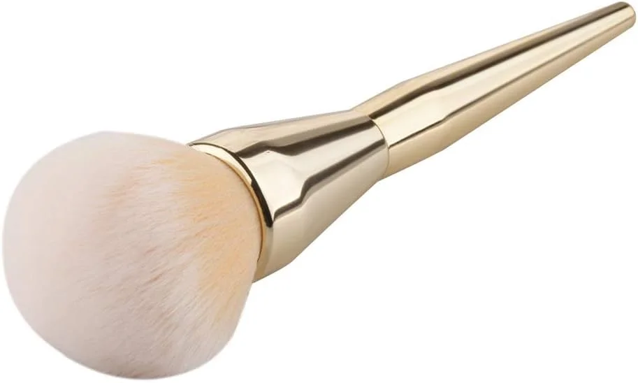 جینلیپ براش آرایشی کهربایی، براش پودر بیک، براش رژگونه، براش سایه چشم فیبری، 1 عدد (رنگ: طلایی)