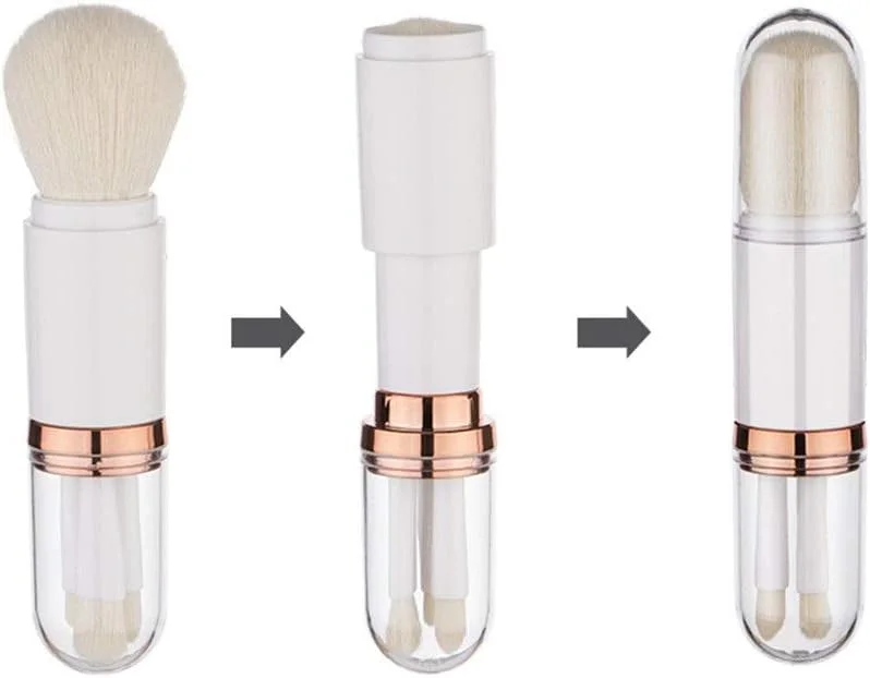 براش آرایشی 4 در 1 Jinlyp، قابل حمل با پوشش جمع شونده، برس پودر سبک دو سر، برس سایه چشم، ابزار آرایشی (رنگ: سفید) براش آرایشی 4 در 1 Jinlyp، قابل حمل با پوشش جمع شونده، برس پودر سبک دو سر، برس سایه چشم، ابزار آرایشی (رنگ: سفید)