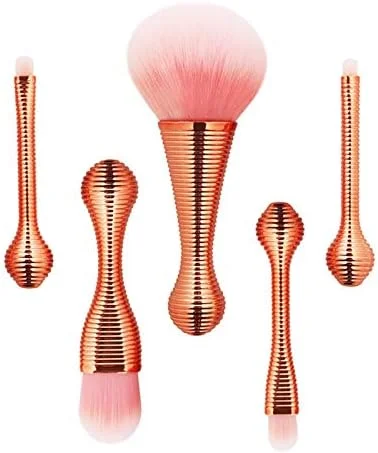 ست براش آرایشی آبنباتی янтар رزی Jinlyp 5 تکه با جعبه (رنگ: رزگلد) ست براش آرایشی آبنباتی янтар رزی Jinlyp 5 تکه با جعبه (رنگ: رزگلد)