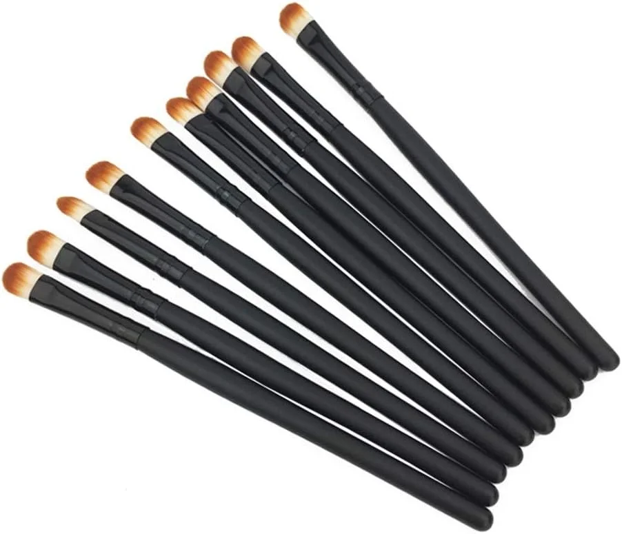 جینلیپ مشکی، ست برس سایه چشم مناسب برای مبتدیان و حرفه ای ها، 10 عدد برس آرایش چشم (رنگ: مشکی) جینلیپ مشکی، ست برس سایه چشم مناسب برای مبتدیان و حرفه ای ها، 10 عدد برس آرایش چشم (رنگ: مشکی)