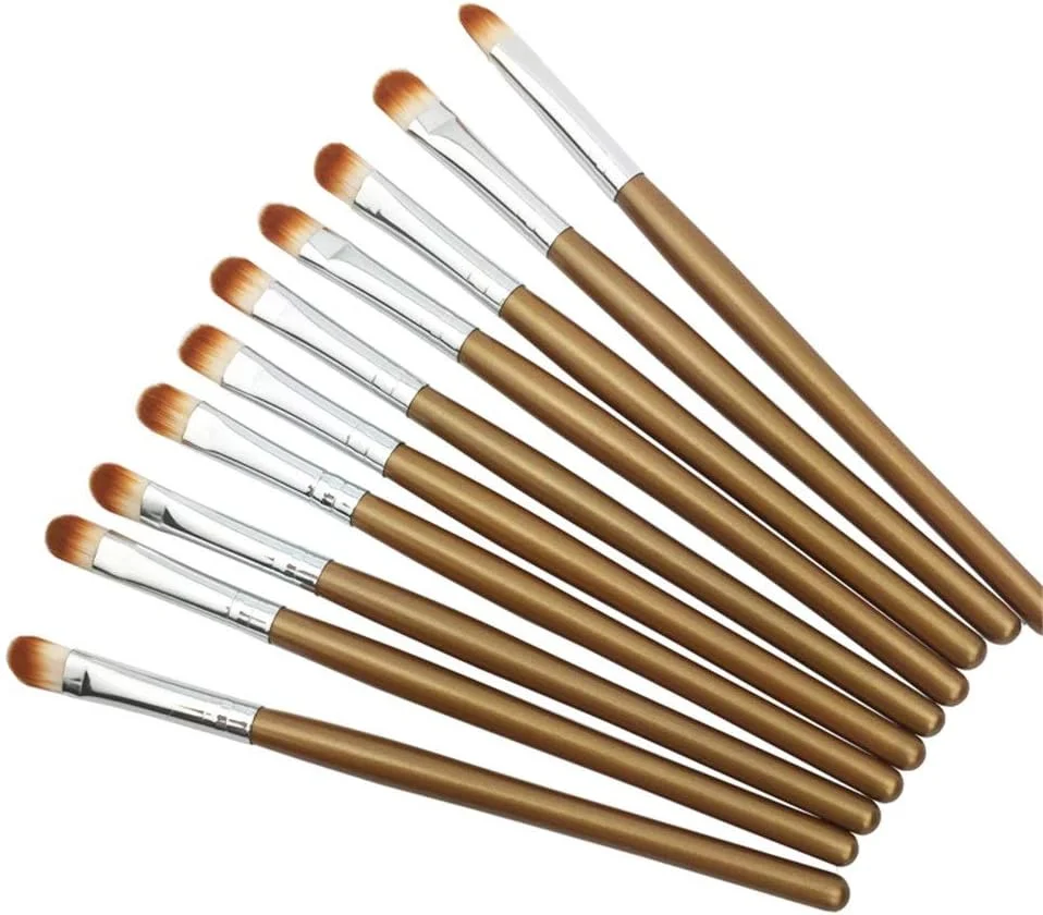 جینلیپ گیلت، براش سایه چشم مناسب برای مبتدیان و حرفه ای ها، ست براش آرایش چشم 10 عددی (رنگ: قهوه ای نقره ای) جینلیپ گیلت، براش سایه چشم مناسب برای مبتدیان و حرفه ای ها، ست براش آرایش چشم 10 عددی (رنگ: قهوه ای نقره ای)