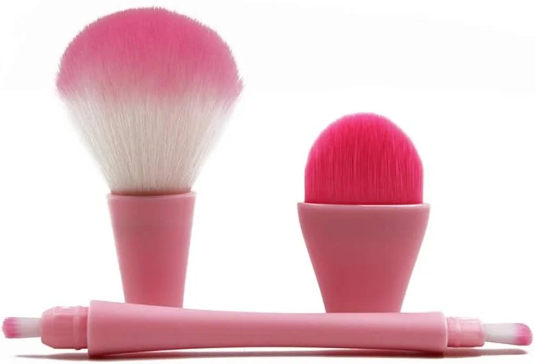 براش آرایشی چند منظوره جینلیپ 4 در 1، براش فونداسیون، سایه ابرو، خط چشم، رژگونه، پودر، کانسیلر تزئینی حرفه ای، صورتی (رنگ: صورتی)