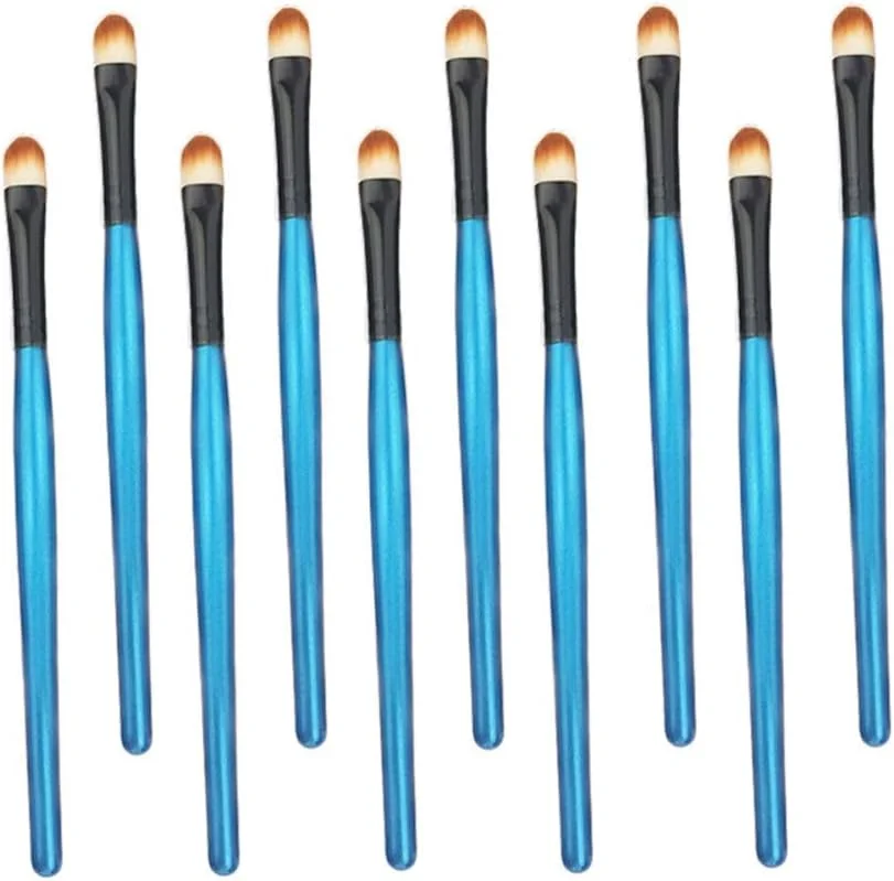 مجموعه 10 عددی براش آرایشی Jinlyp، شامل براش لب، براش سایه چشم و ابزار کاربردی - آبی (رنگ: آبی مشکی)