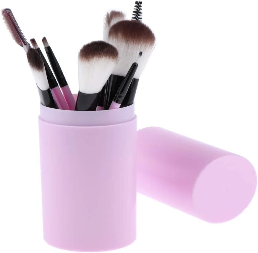 Jinlyp ست برس آرایشی 12 تکه دسته چوبی با سطل نگهداری، با قابلیت حمل آسان و طراحی ظریف (رنگ: بنفش) Jinlyp ست برس آرایشی 12 تکه دسته چوبی با سطل نگهداری، با قابلیت حمل آسان و طراحی ظریف (رنگ: بنفش)