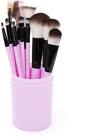 Jinlyp ست برس آرایشی 12 تکه دسته چوبی با سطل نگهداری، با قابلیت حمل آسان و طراحی ظریف (رنگ: بنفش) Jinlyp ست برس آرایشی 12 تکه دسته چوبی با سطل نگهداری، با قابلیت حمل آسان و طراحی ظریف (رنگ: بنفش)