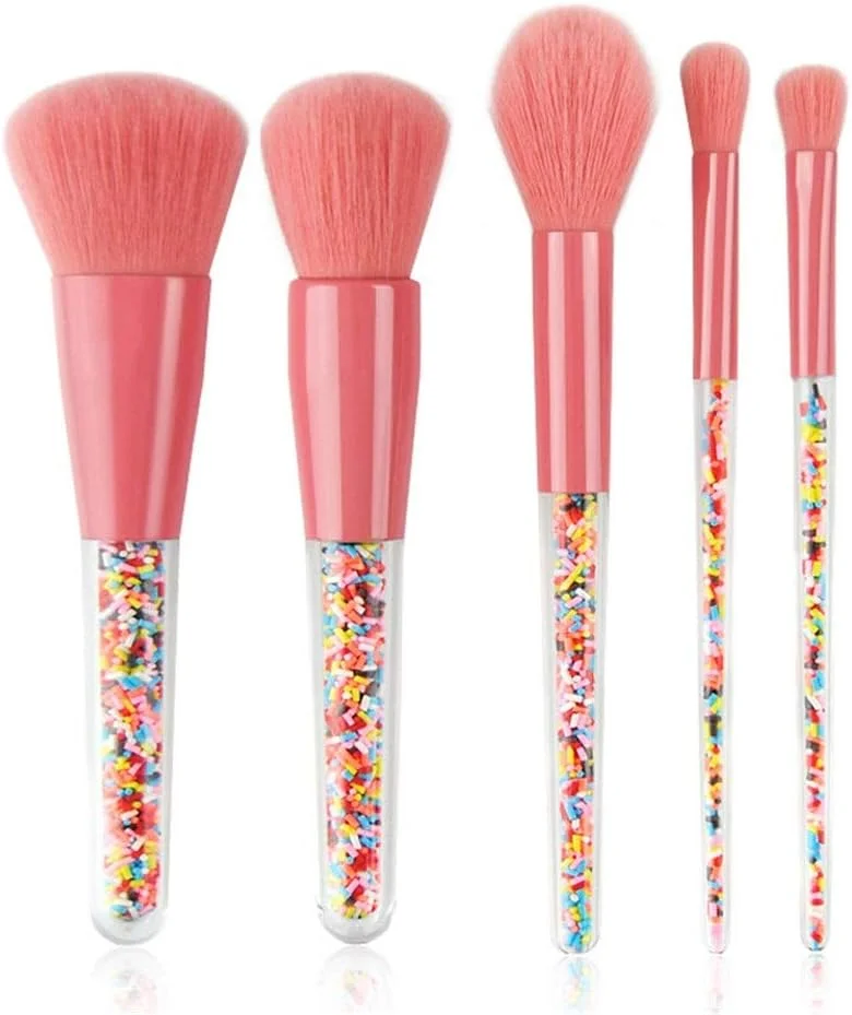 جینلیپ برس آرایشی ملایم با موهای نرم، ست 5 عددی برس آرایشی آبنباتی جدید، ابزار آرایشی الماس کریستالی (رنگ: صورتی) جینلیپ برس آرایشی ملایم با موهای نرم، ست 5 عددی برس آرایشی آبنباتی جدید، ابزار آرایشی الماس کریستالی (رنگ: صورتی)