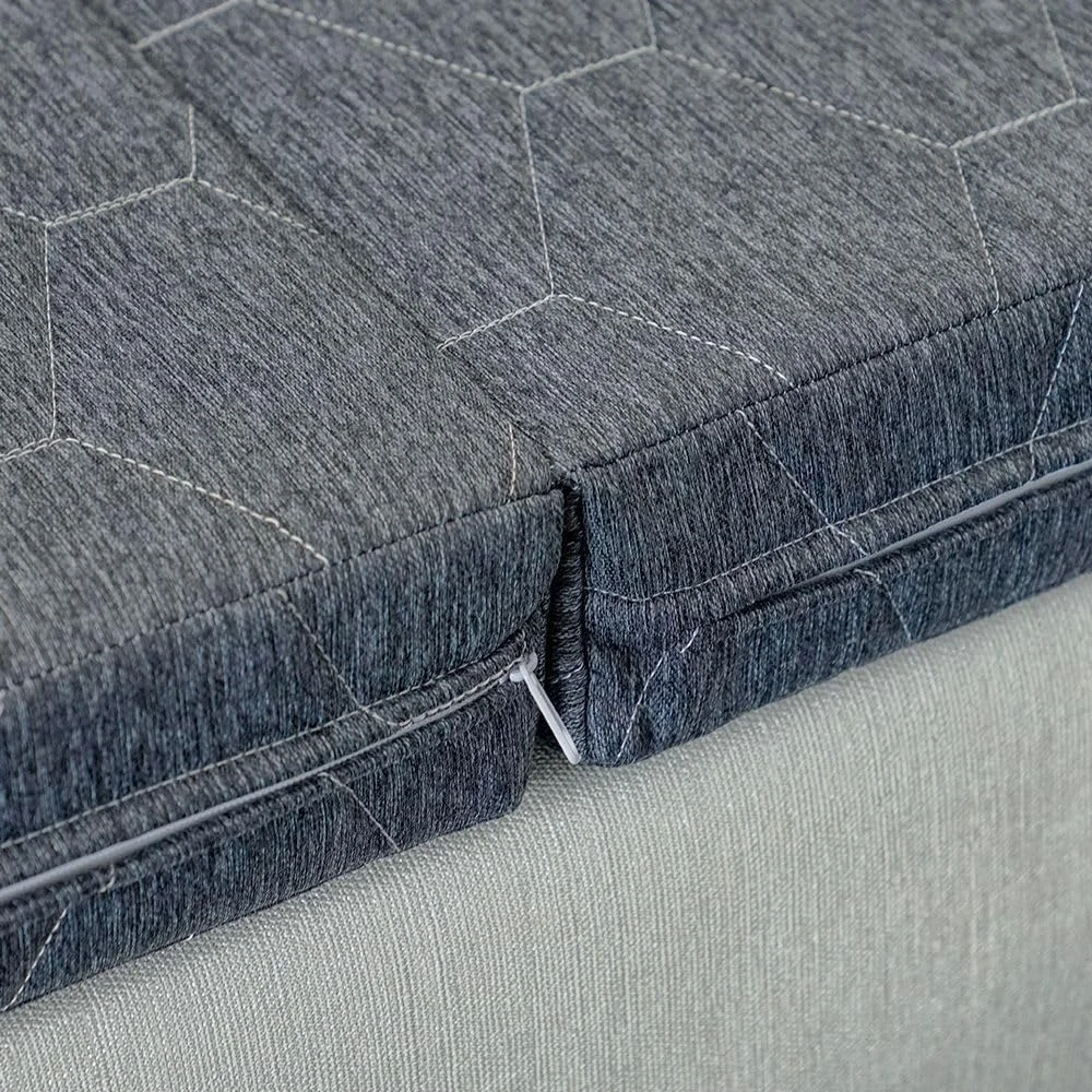 تشک فوم تاشو سه لایه تک نفره زیپ دار دانوب هوم مناسب مهمان و مسافرت، ضخامت 10 سانتی متر | حس سفتی | تشک تخت یک نفره | طبی ارتوپدی | تعادل ستون فقرات برای کاهش فشار | طول 190xعرض 90 سانتی متر | ضخامت 10 سانتی متر - خاکستری