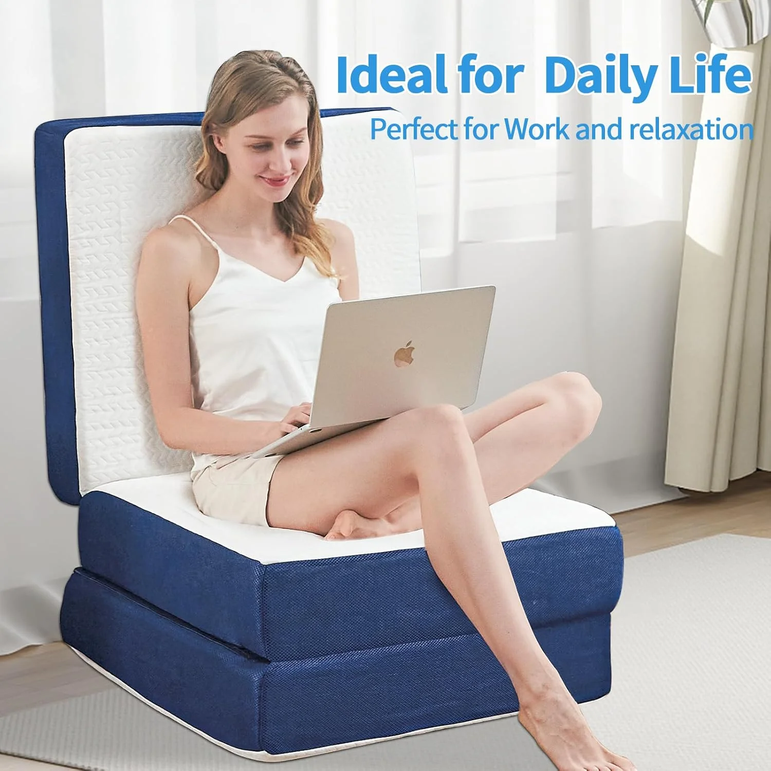 تشک تاشو یک نفره CYMULA، تشک سه لایه تاشو 15 سانتی متری، تشک سفری فوم حافظه دار قابل حمل با کیف، تشک مهمان غیر لغزنده، روکش قابل شستشو (6"×75"×25") تشک تاشو یک نفره CYMULA، تشک سه لایه تاشو 15 سانتی متری، تشک سفری فوم حافظه دار قابل حمل با کیف، تشک مهمان غیر لغزنده، روکش قابل شستشو (6"×75"×25")