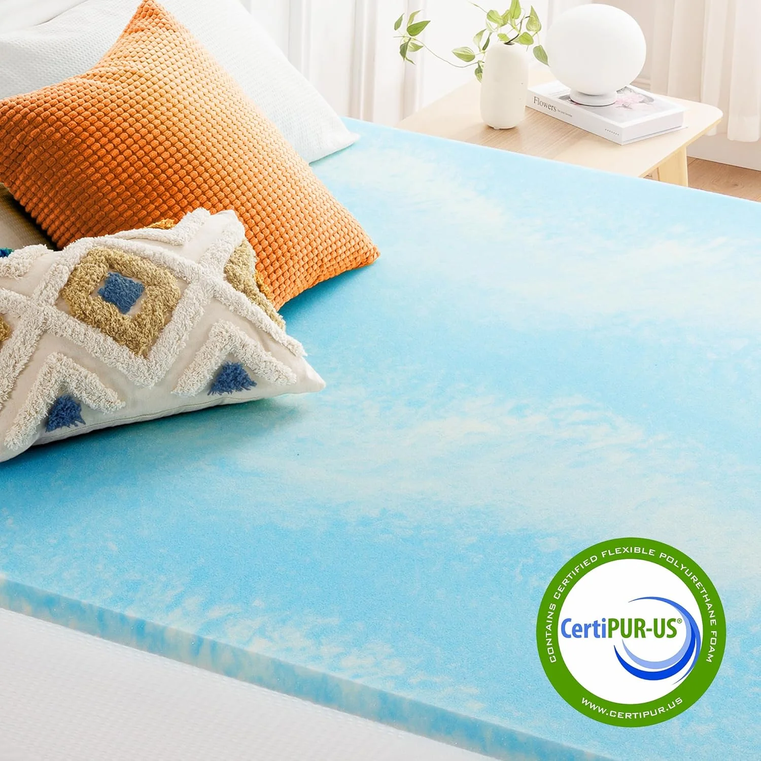 تشک فوم حافظه دار خنک کننده با جریان هوای ژل دار Mellow AeroBreeze، سایز کامل