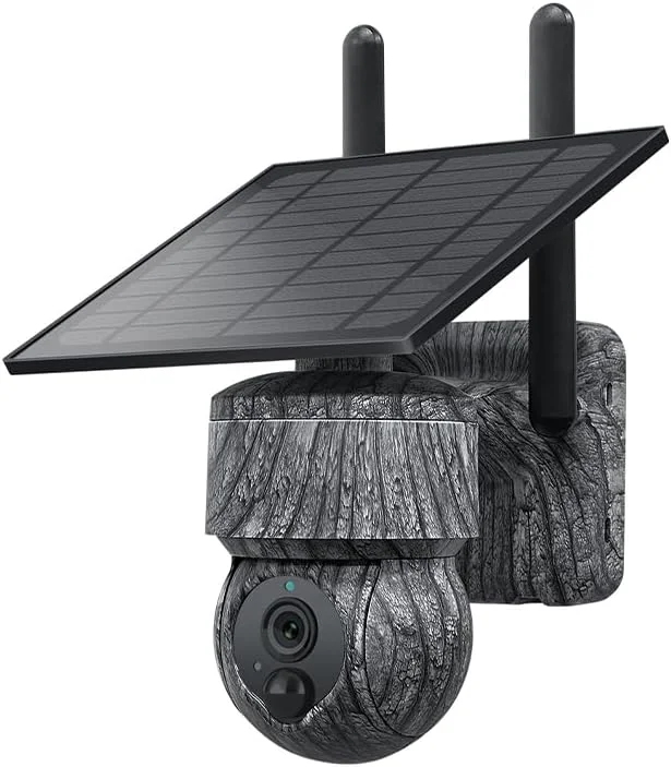 دوربین امنیتی خورشیدی Good homie، دوربین امنیتی بی سیم PTZ 360 درجه با دید در شب 3 مگاپیکسلی، تشخیص حرکت PIR، صدای دو طرفه، ضد آب IP65 برای جنگل ها، مزارع، مراتع، محل های کار، کلبه ها