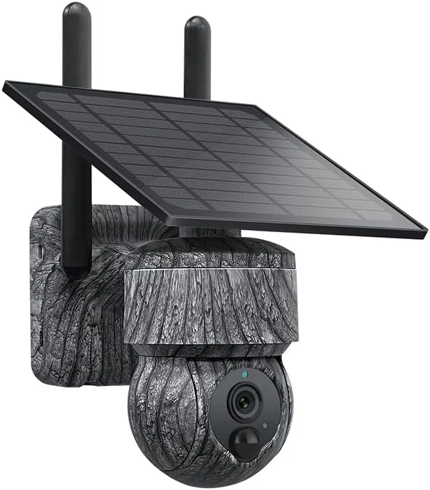 دوربین امنیتی خورشیدی Good homie، دوربین امنیتی بی سیم PTZ 360 درجه با دید در شب 3 مگاپیکسلی، تشخیص حرکت PIR، صدای دو طرفه، ضد آب IP65 برای جنگل ها، مزارع، مراتع، محل های کار، کلبه ها