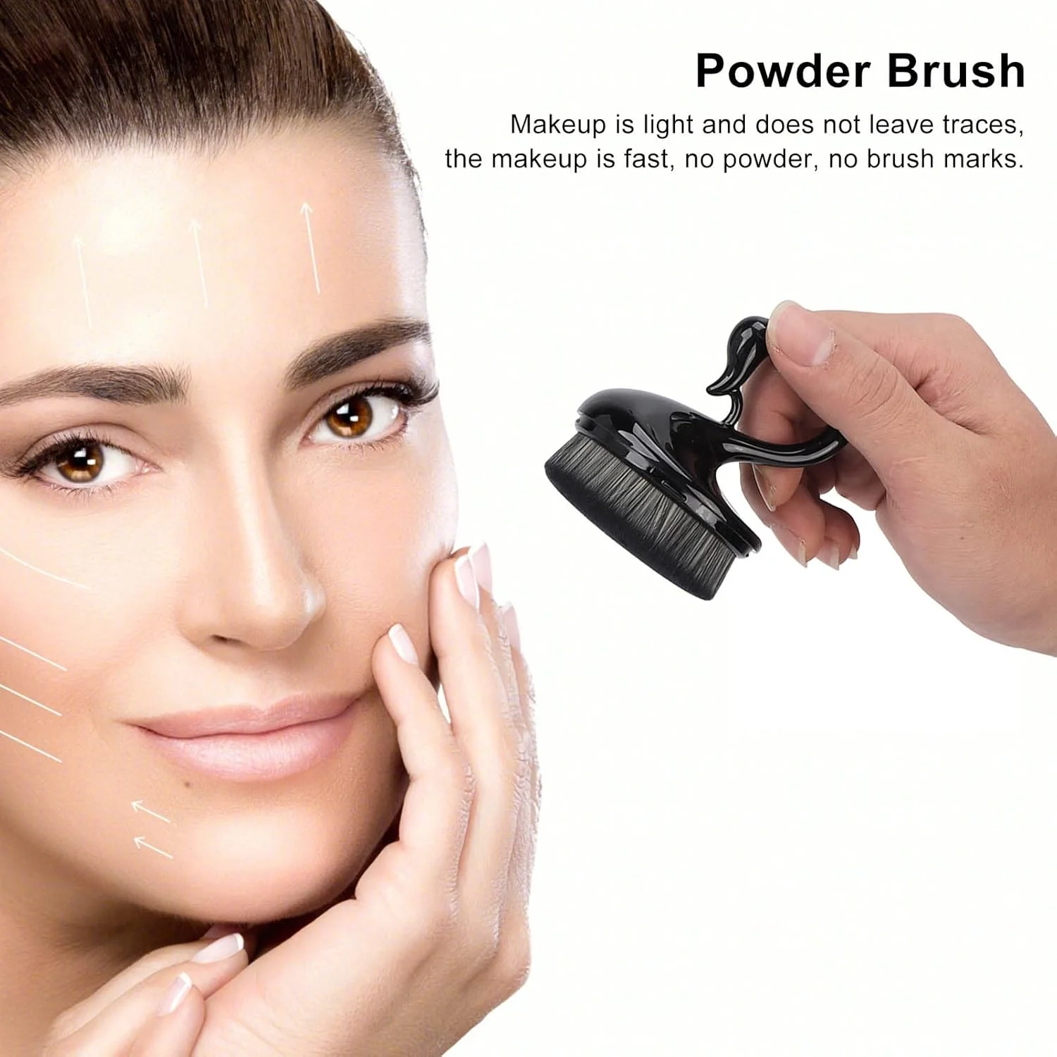 براش رژگونه صورت فرن، براش آرایشی بهداشتی نرم به شکل قو با پوشش شفاف برای ترکیب مایع برای زنان براش رژگونه صورت فرن، براش آرایشی بهداشتی نرم به شکل قو با پوشش شفاف برای ترکیب مایع برای زنان