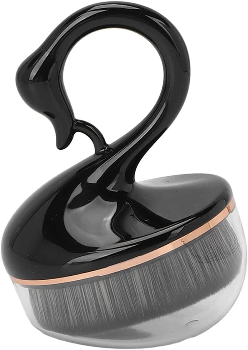 براش رژگونه صورت فرن، براش آرایشی بهداشتی نرم به شکل قو با پوشش شفاف برای ترکیب مایع برای زنان براش رژگونه صورت فرن، براش آرایشی بهداشتی نرم به شکل قو با پوشش شفاف برای ترکیب مایع برای زنان
