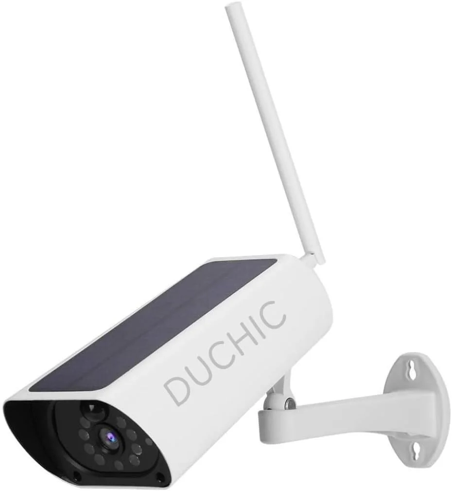 دوربین امنیتی خورشیدی Duchic برای فضای باز، پنل خورشیدی وای فای بی سیم 1080P، باتری قابل شارژ، هشدارهای حرکتی دو طرفه PIR دوربین امنیتی خورشیدی Duchic برای فضای باز، پنل خورشیدی وای فای بی سیم 1080P، باتری قابل شارژ، هشدارهای حرکتی دو طرفه PIR